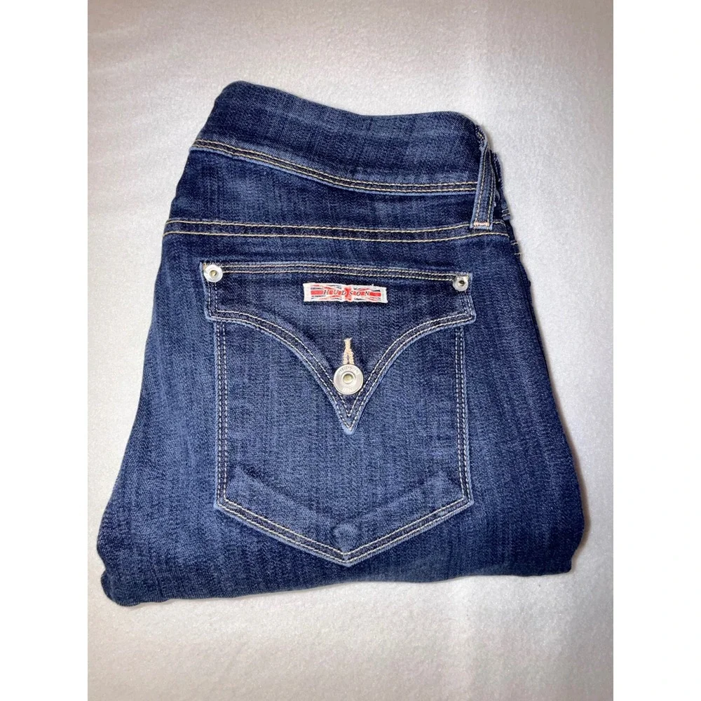 Hudson Ginny Crop Straight Jeans Womens 29 Blue Cuffed